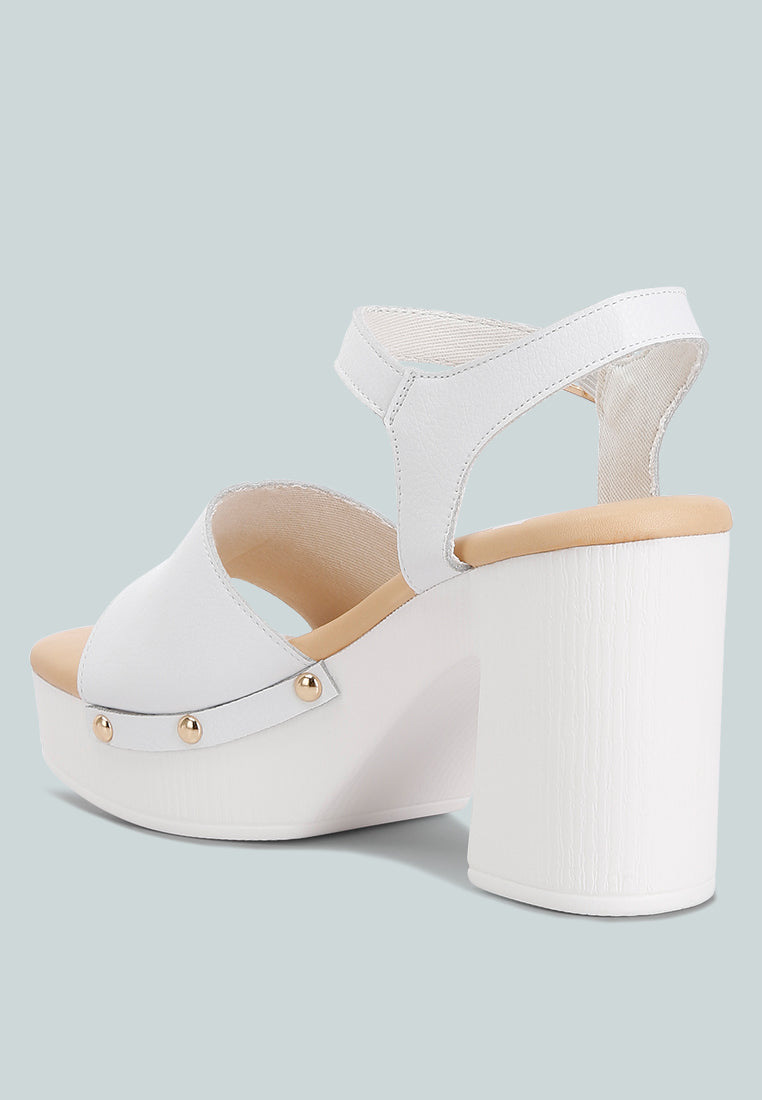 Sawor Recycled Leather High Block Sandals - Glamourous Grace