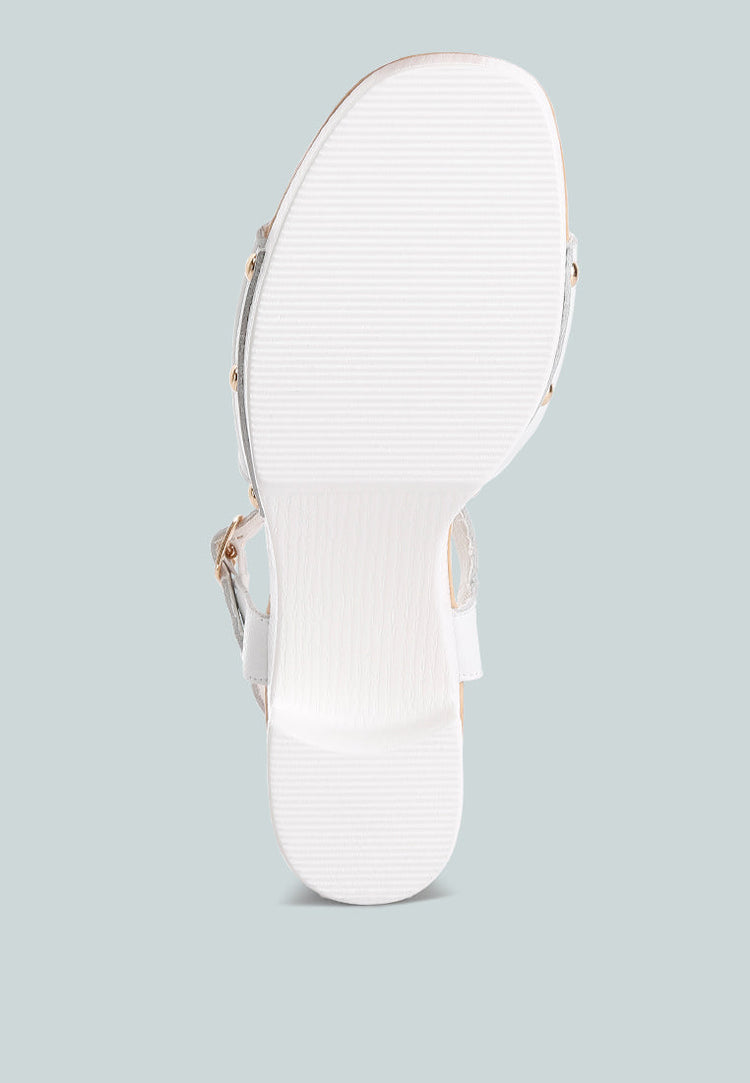 Sawor Recycled Leather High Block Sandals