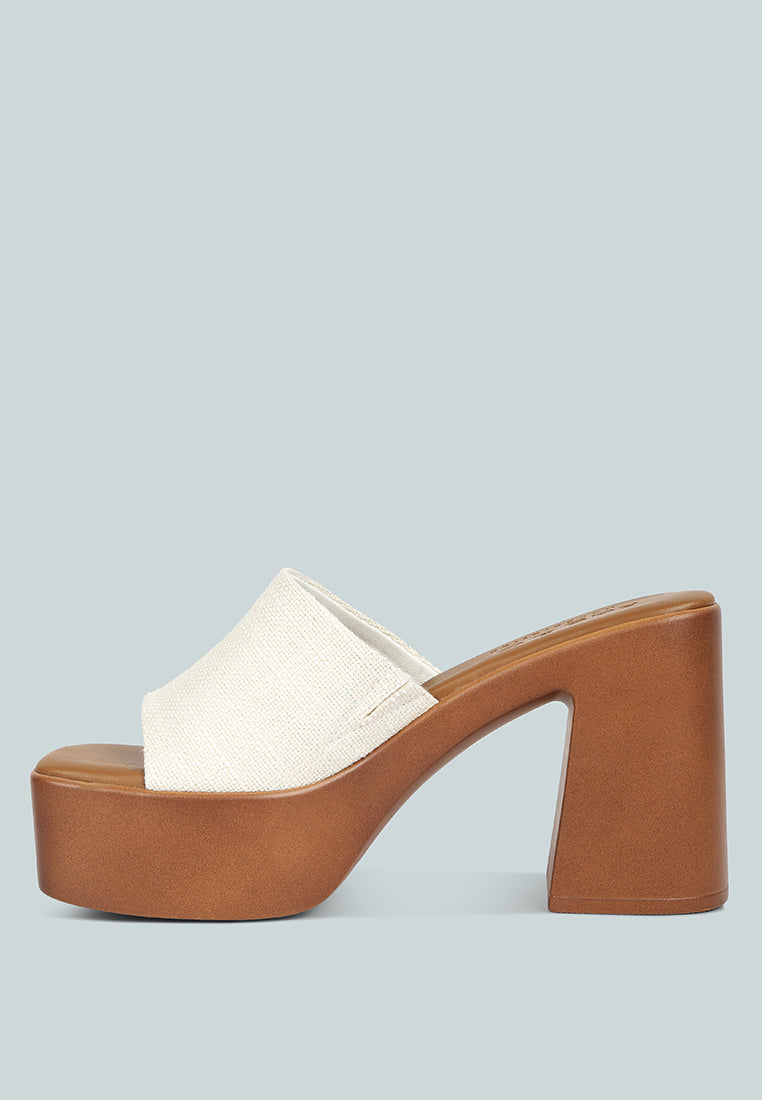 Scandal Slip On Block Heel Sandals - Glamourous Grace
