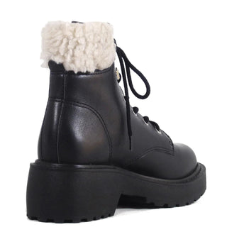 Seal Combat Boots with Shearling - Glamourous Grace