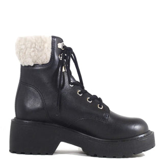 Seal Combat Boots with Shearling - Glamourous Grace