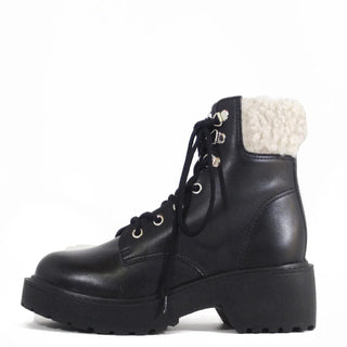 Seal Combat Boots with Shearling - Glamourous Grace