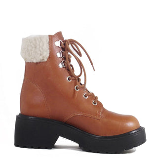 Seal Combat Boots with Shearling - Glamourous Grace