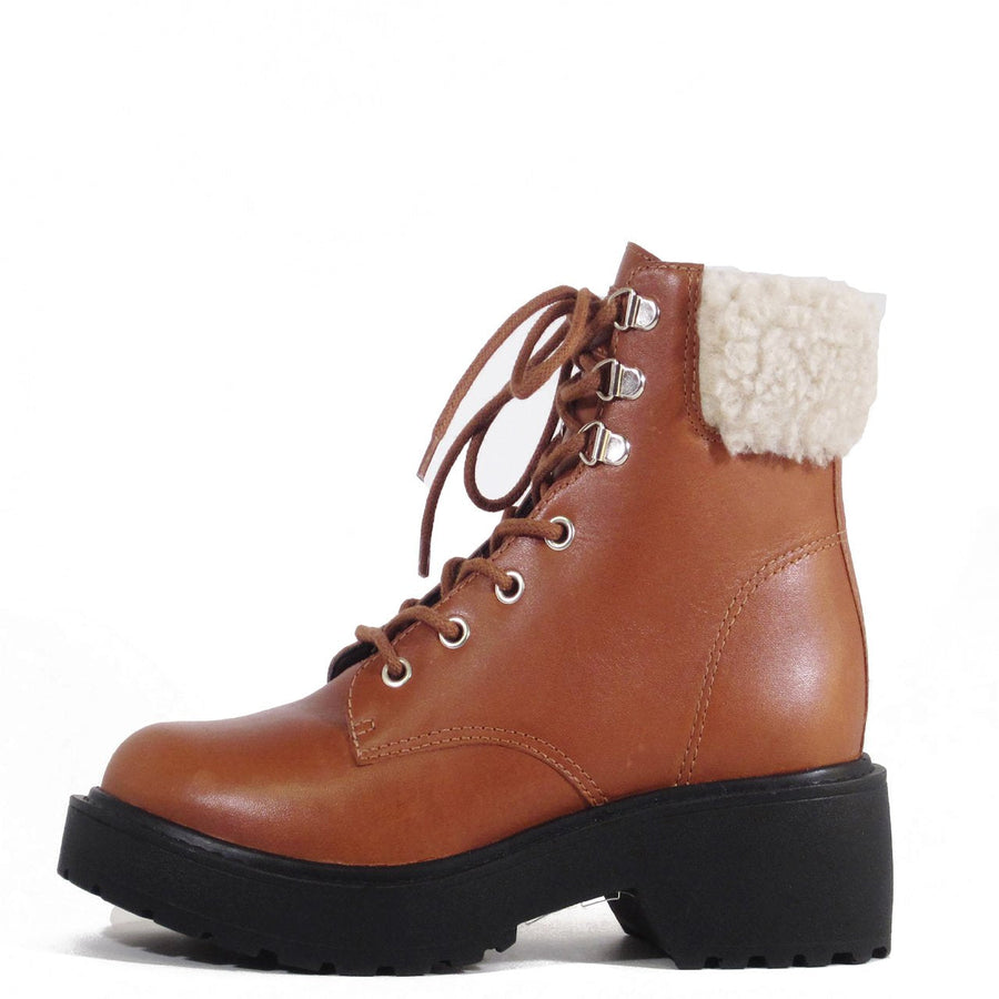Seal Combat Boots with Shearling - Glamourous Grace
