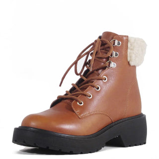 Seal Combat Boots with Shearling - Glamourous Grace