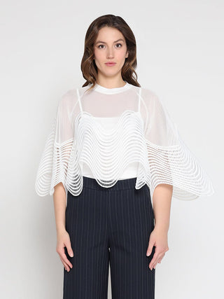 See-Through Round Lace Top