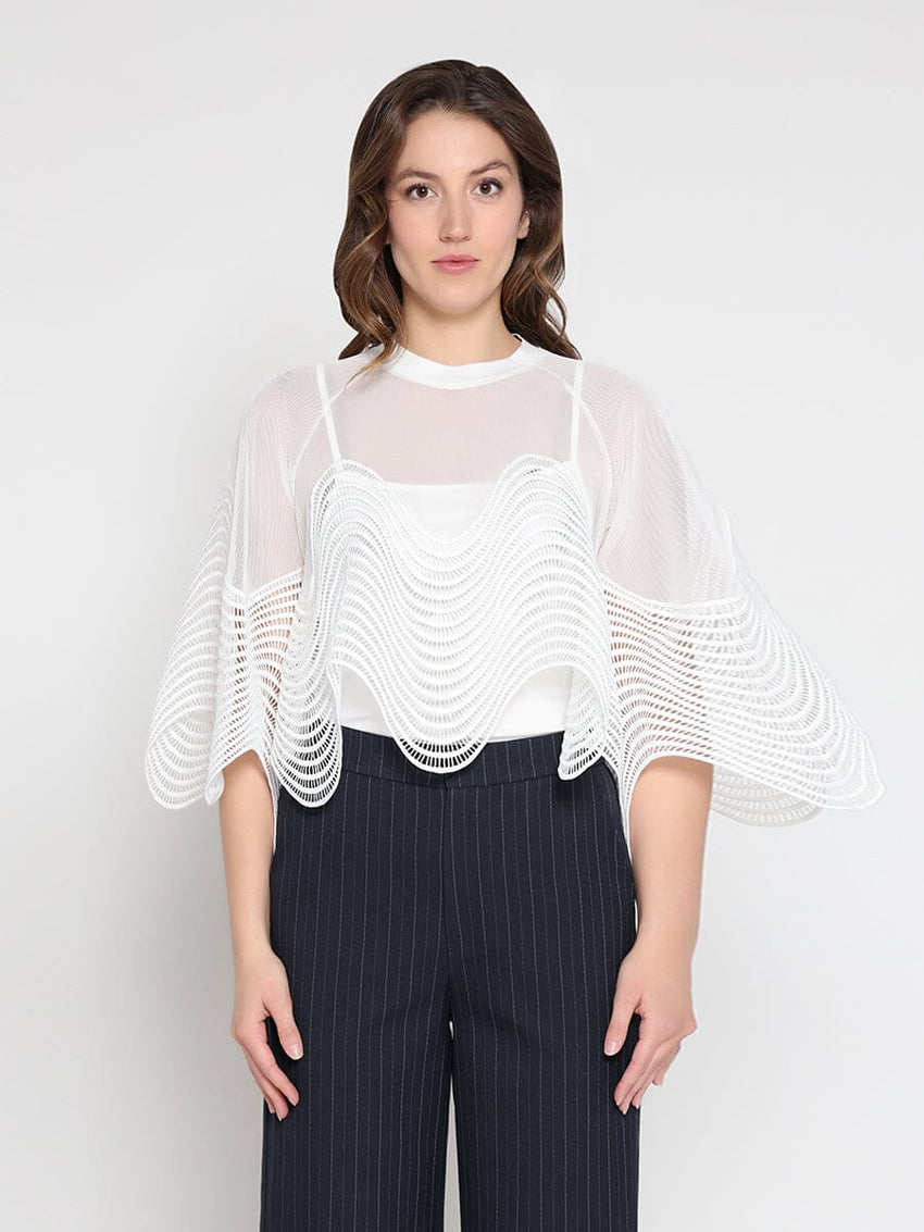 See-Through Round Lace Top