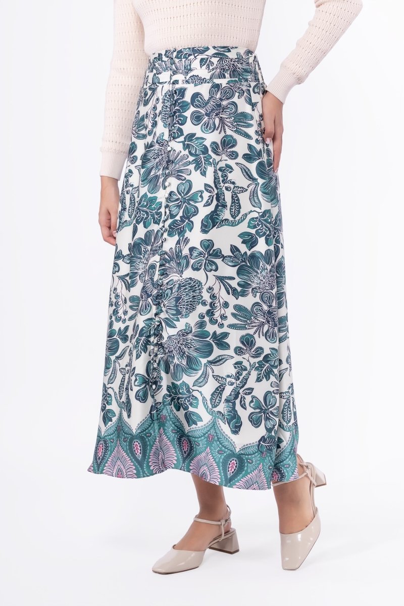 Selena Skirt (Green Pattern) - Glamourous Grace