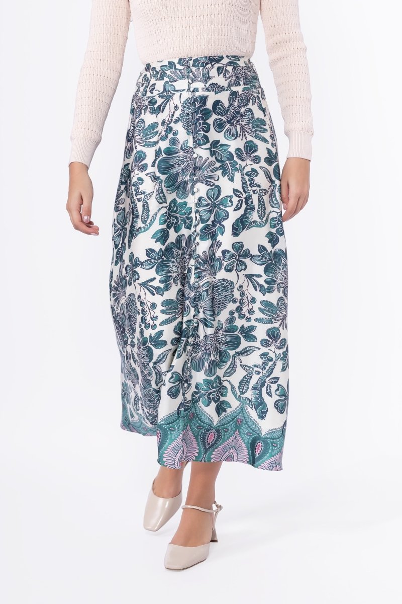 Selena Skirt (Green Pattern) - Glamourous Grace