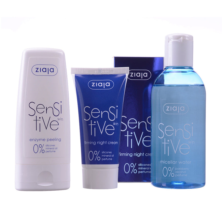 Sensitive Skin Bundle: Night Cream, Micellar Water, Enzyme Peeling - Glamourous Grace