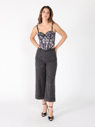 Sequin Work Strap Bustier
