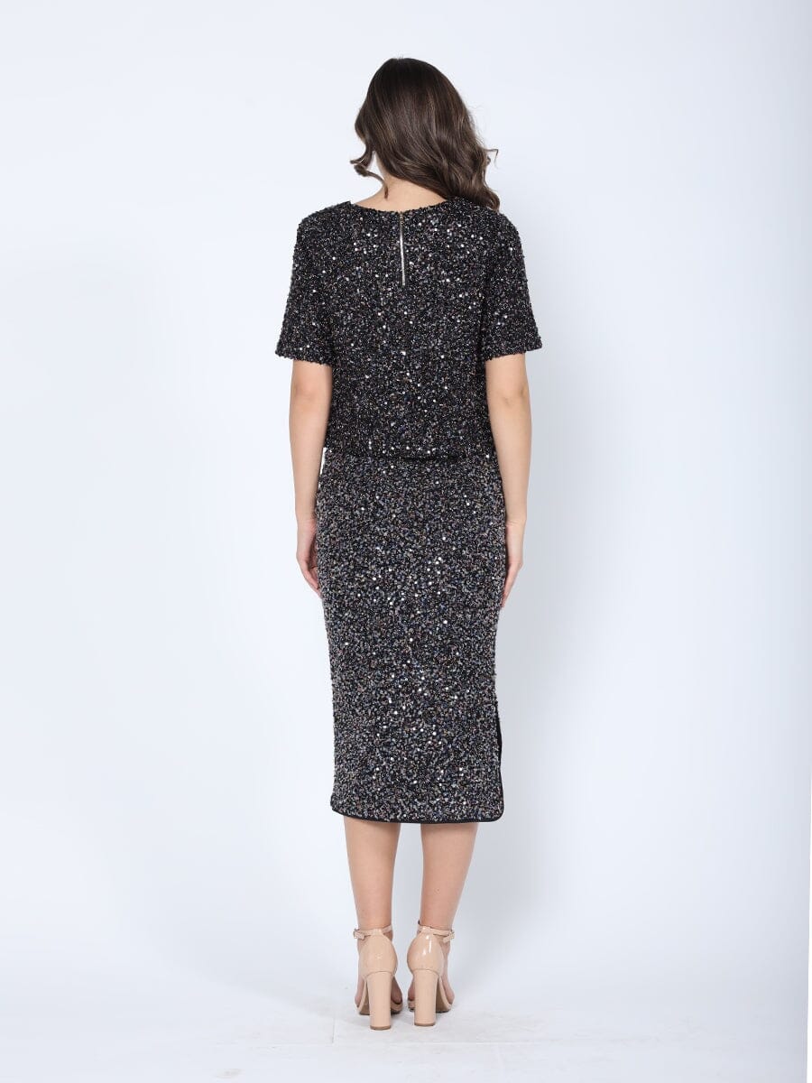Sequined Midi Pencil Skirt - Glamourous Grace