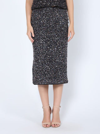 Sequined Midi Pencil Skirt