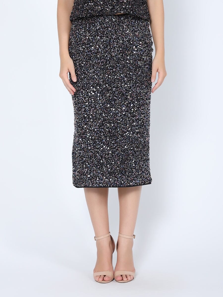 Sequined Midi Pencil Skirt - Glamourous Grace
