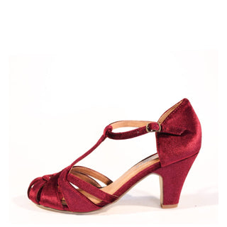 Sergi Velvet T-Strap Heels - Glamourous Grace
