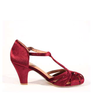 Sergi Velvet T-Strap Heels - Glamourous Grace