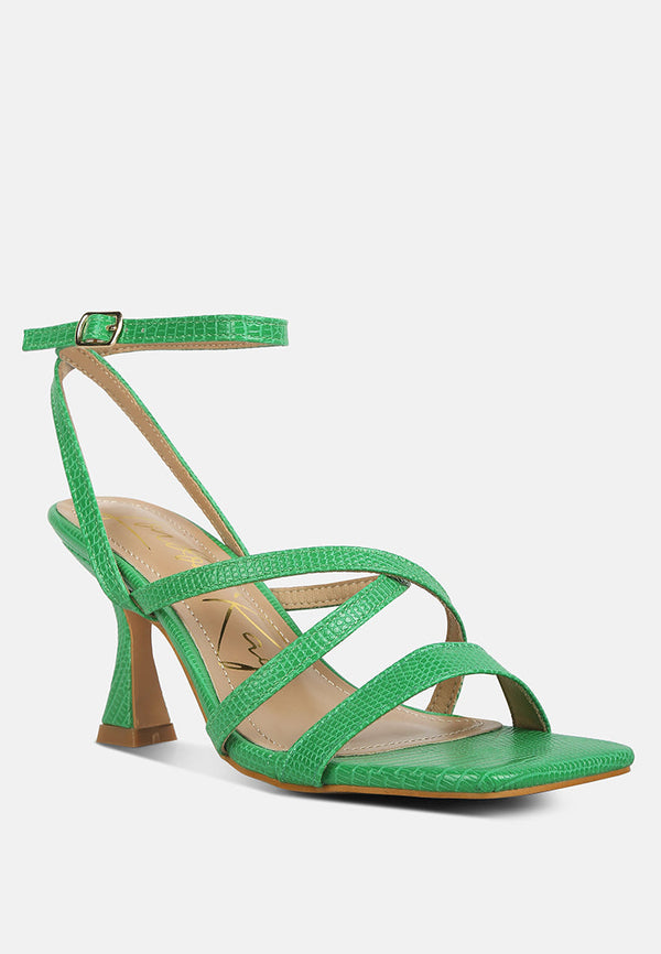 Serling Croc Spool Heel Sandals - Glamourous Grace