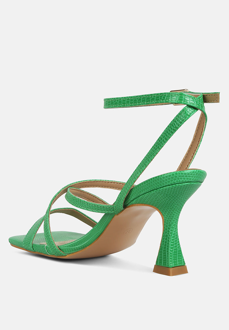 Serling Croc Spool Heel Sandals - Glamourous Grace