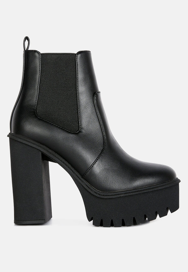 Shasha High Platform Block Heel Chelsea Boots - Glamourous Grace