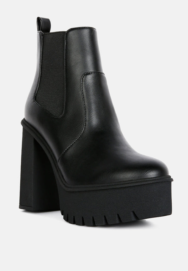 Shasha High Platform Block Heel Chelsea Boots - Glamourous Grace