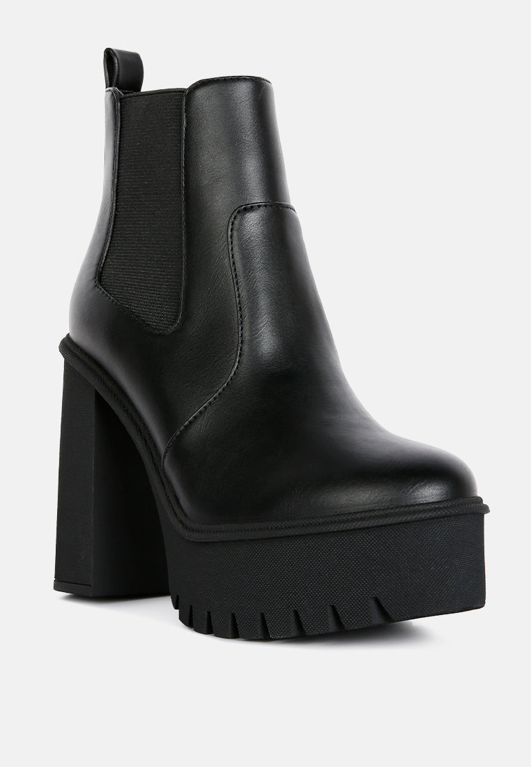 Shasha High Platform Block Heel Chelsea Boots - Glamourous Grace