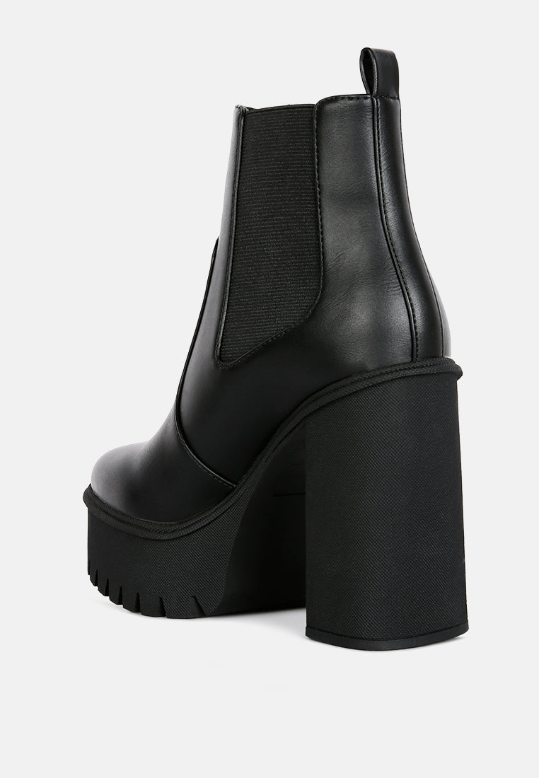 Shasha High Platform Block Heel Chelsea Boots - Glamourous Grace