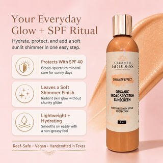 Goddess Glow Shimmer Suntan Lotion SPF 40 – Reef-Safe Radiance