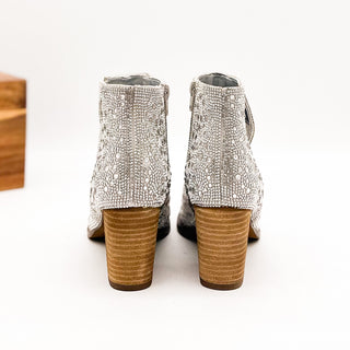 Shine Star Rhinestone Bootie in Silver - Glamourous Grace