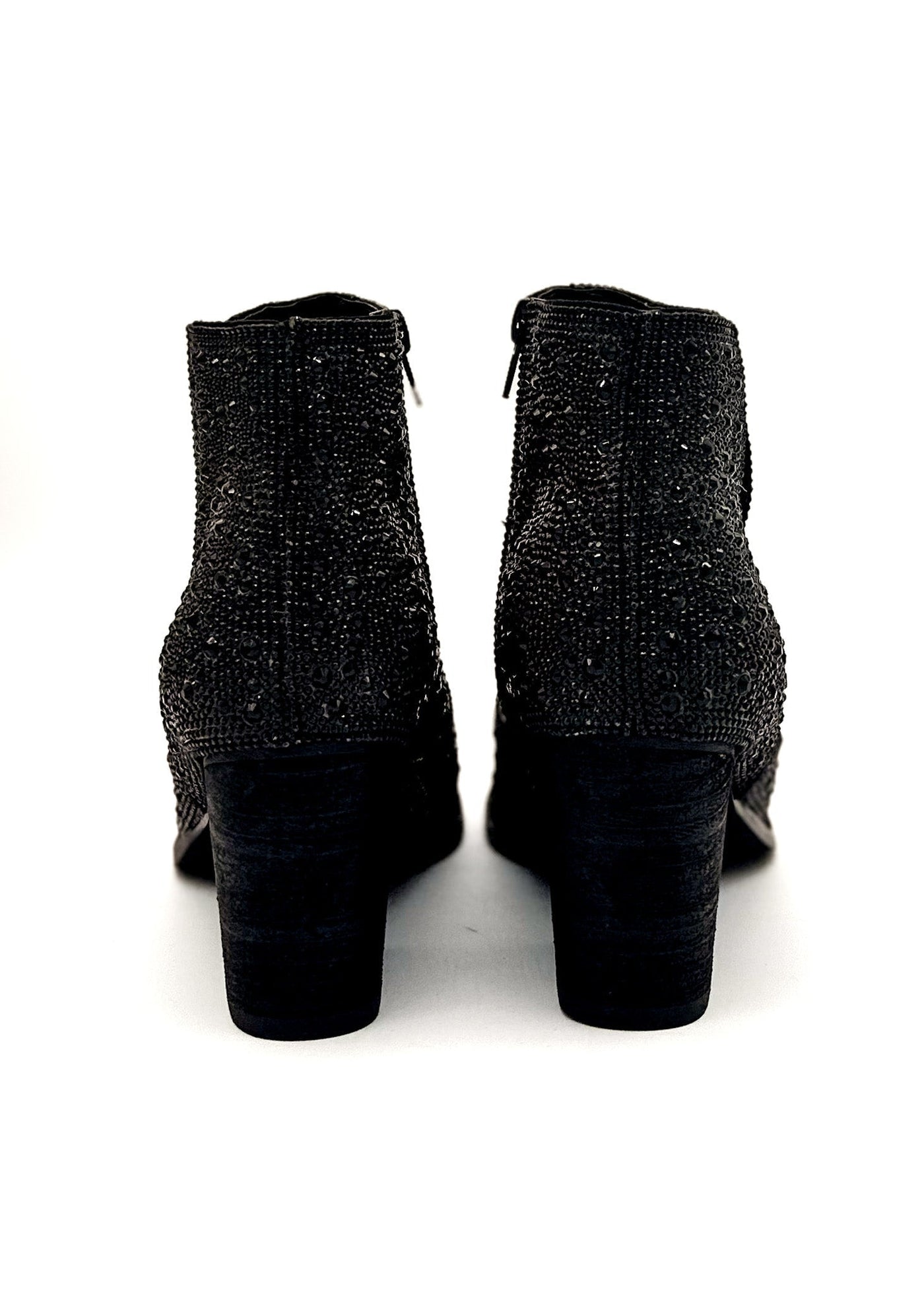 Shine Star Rhinestone Bootie in Black - Glamourous Grace