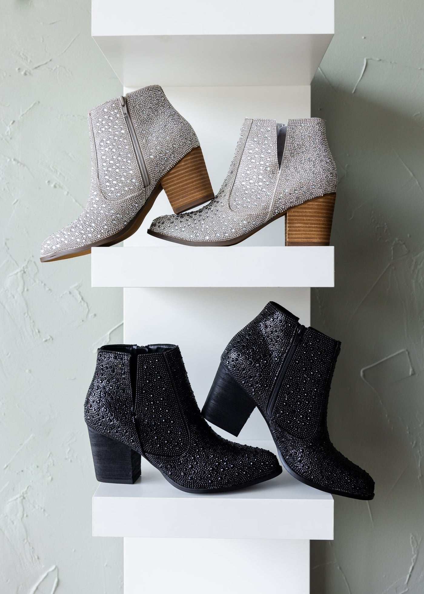 Shine Star Rhinestone Bootie in Black - Glamourous Grace