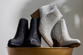 Shine Star Rhinestone Bootie in Black - Glamourous Grace