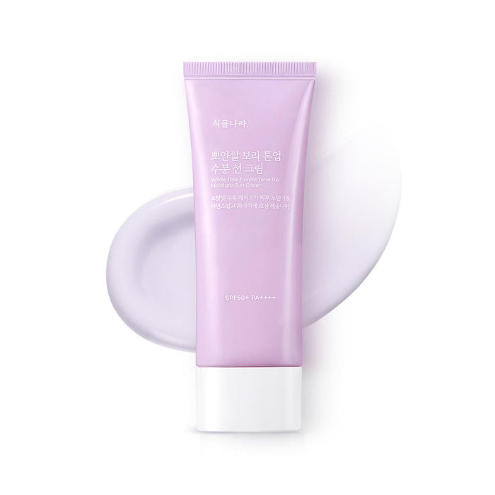 Shingmulnara White Rice Purple Tone Up Moisture Sun Cream SPF50+ PA++++ 100ml - Glamourous Grace