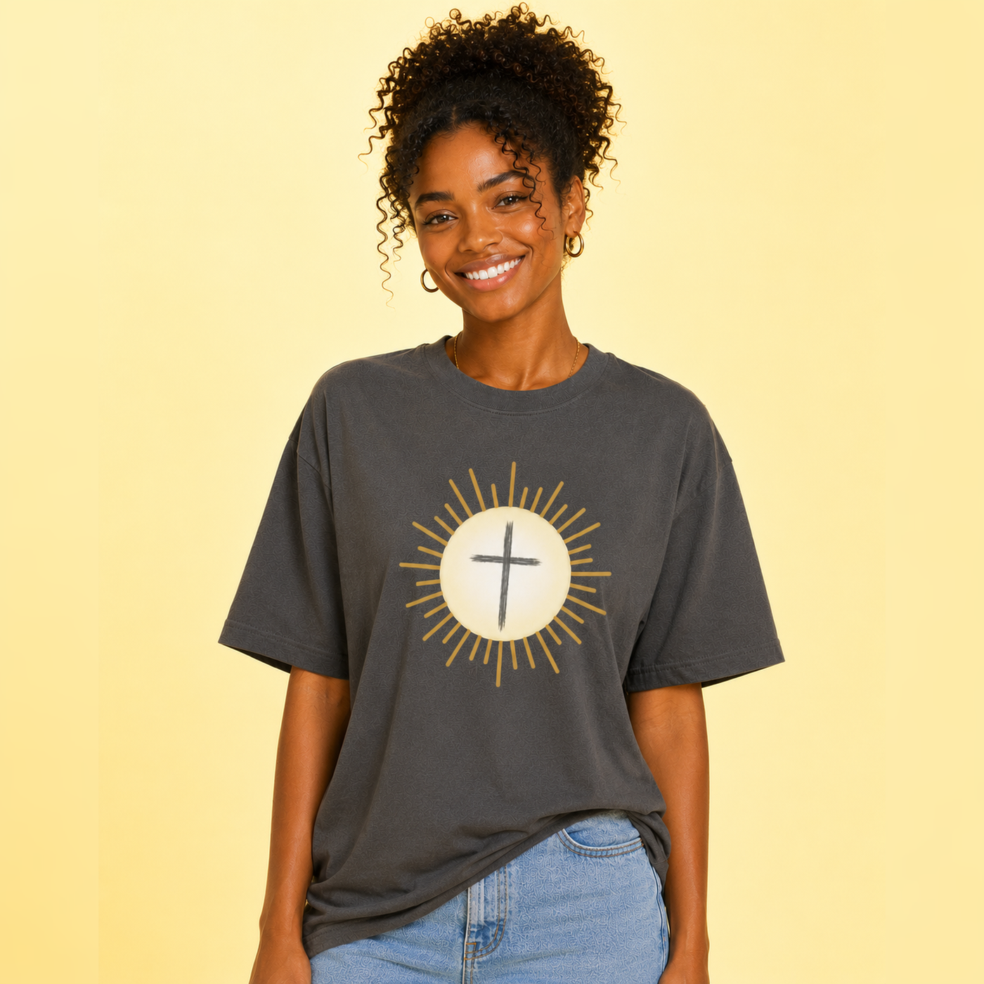 Centered In Light Garment Dyed Heavyweight T-Shirt - Glamourous Grace