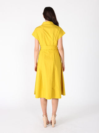 Short Sleeve Front Pockets Dress with Belt