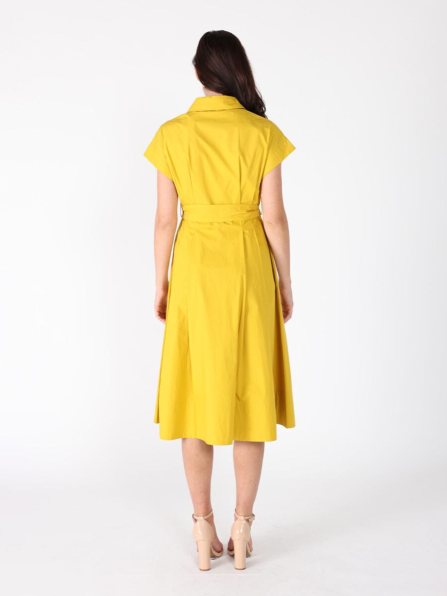 Short Sleeve Front Pockets Dress with Belt - Glamourous Grace