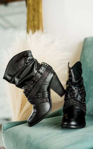 Short Change Booties in Black - Glamourous Grace