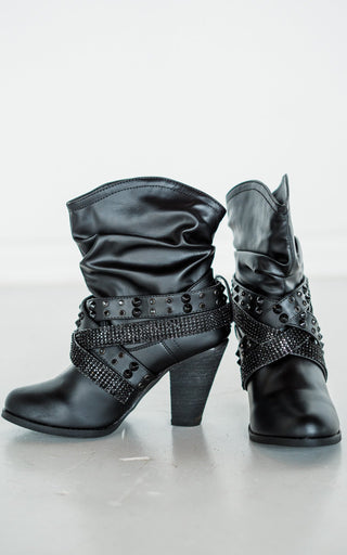 Short Change Booties in Black - Glamourous Grace