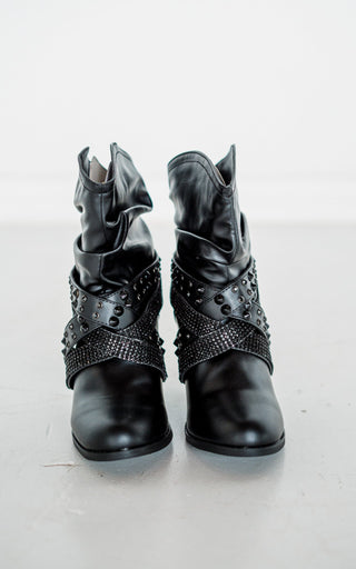Short Change Booties in Black - Glamourous Grace