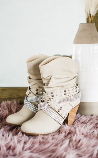 Short Change Booties in Cream - Glamourous Grace