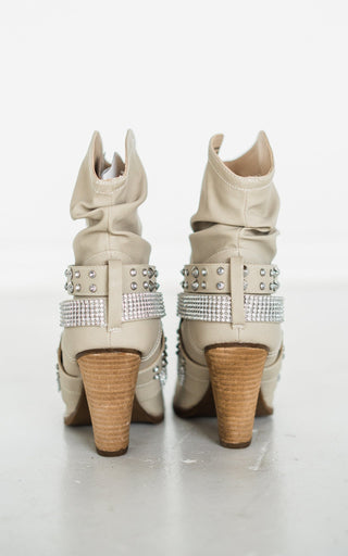 Short Change Booties in Cream - Glamourous Grace