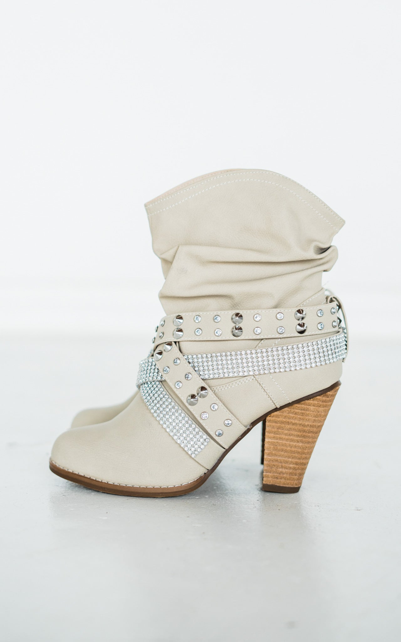 Short Change Booties in Cream - Glamourous Grace
