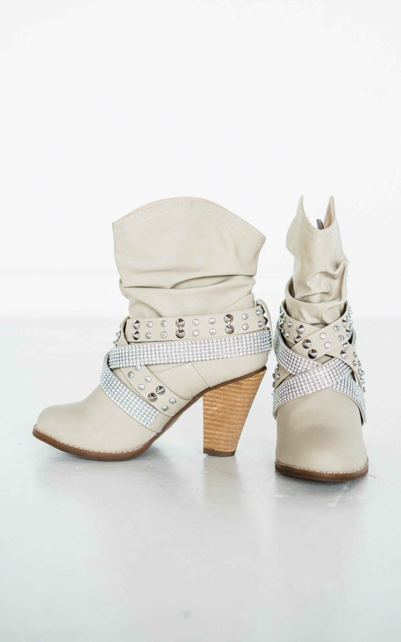 Short Change Booties in Cream - Glamourous Grace