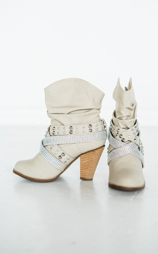 Short Change Booties in Cream - Glamourous Grace