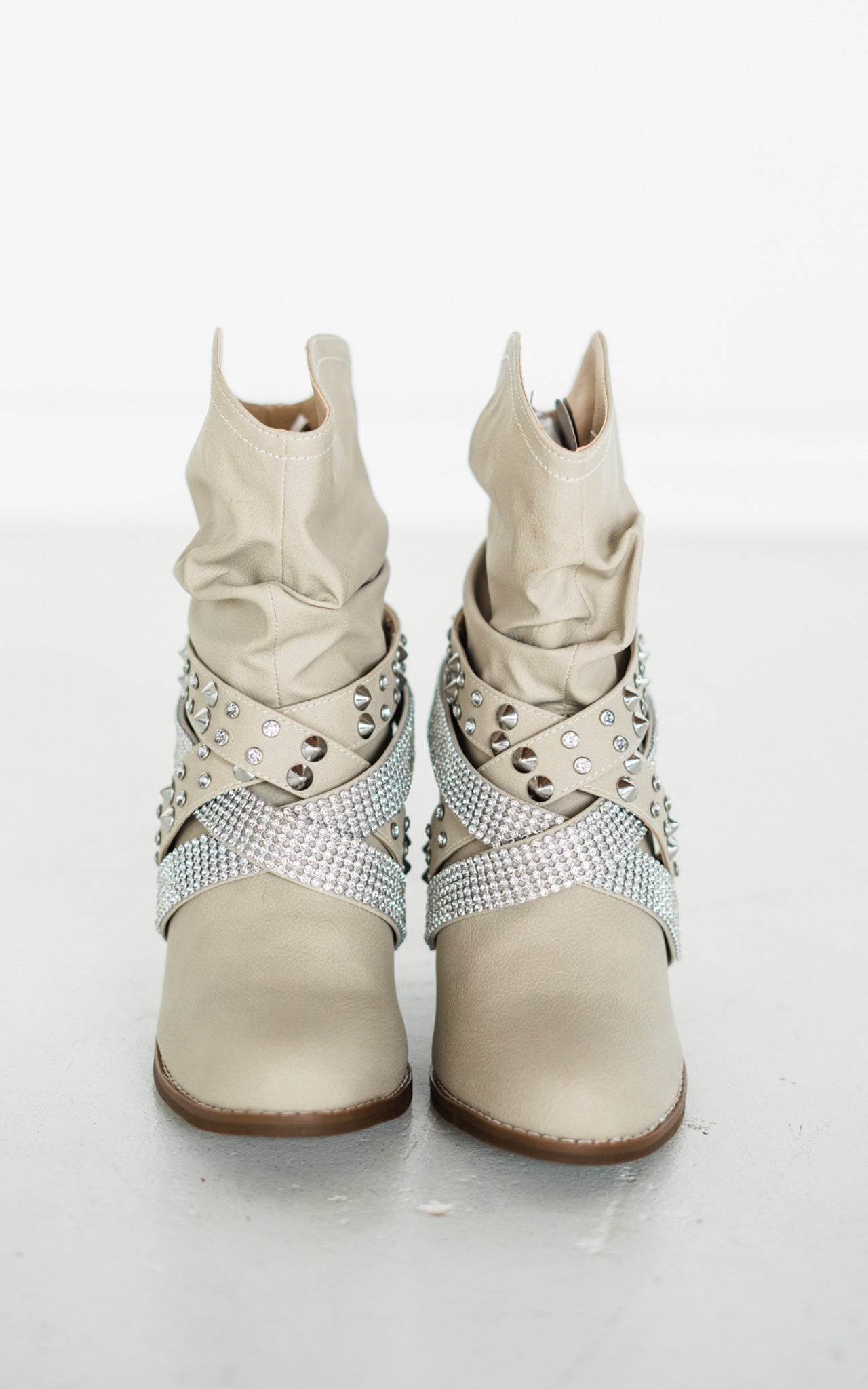 Short Change Booties in Cream - Glamourous Grace