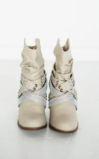 Short Change Booties in Cream - Glamourous Grace