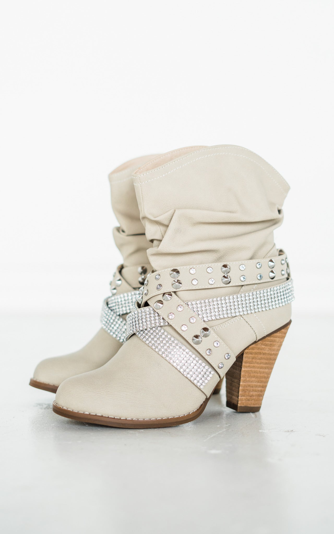 Short Change Booties in Cream - Glamourous Grace