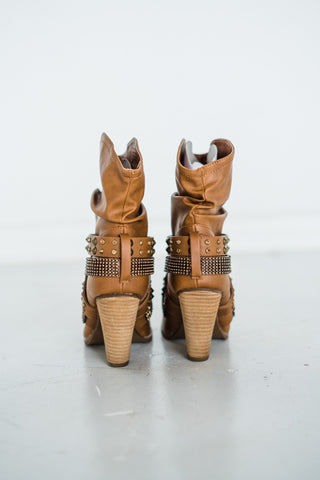 Short Change Booties in Tan - Glamourous Grace