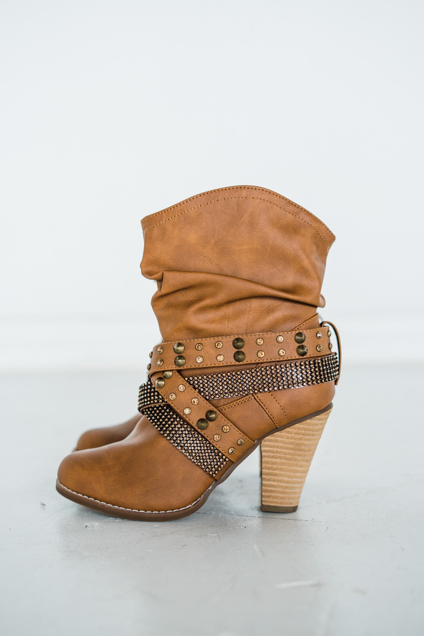Short Change Booties in Tan - Glamourous Grace