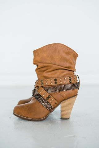 Short Change Booties in Tan - Glamourous Grace