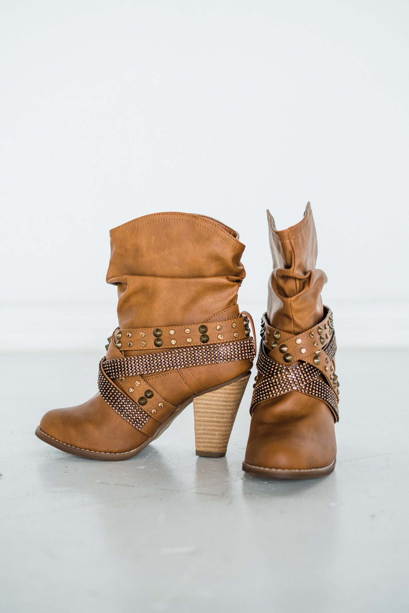 Short Change Booties in Tan - Glamourous Grace